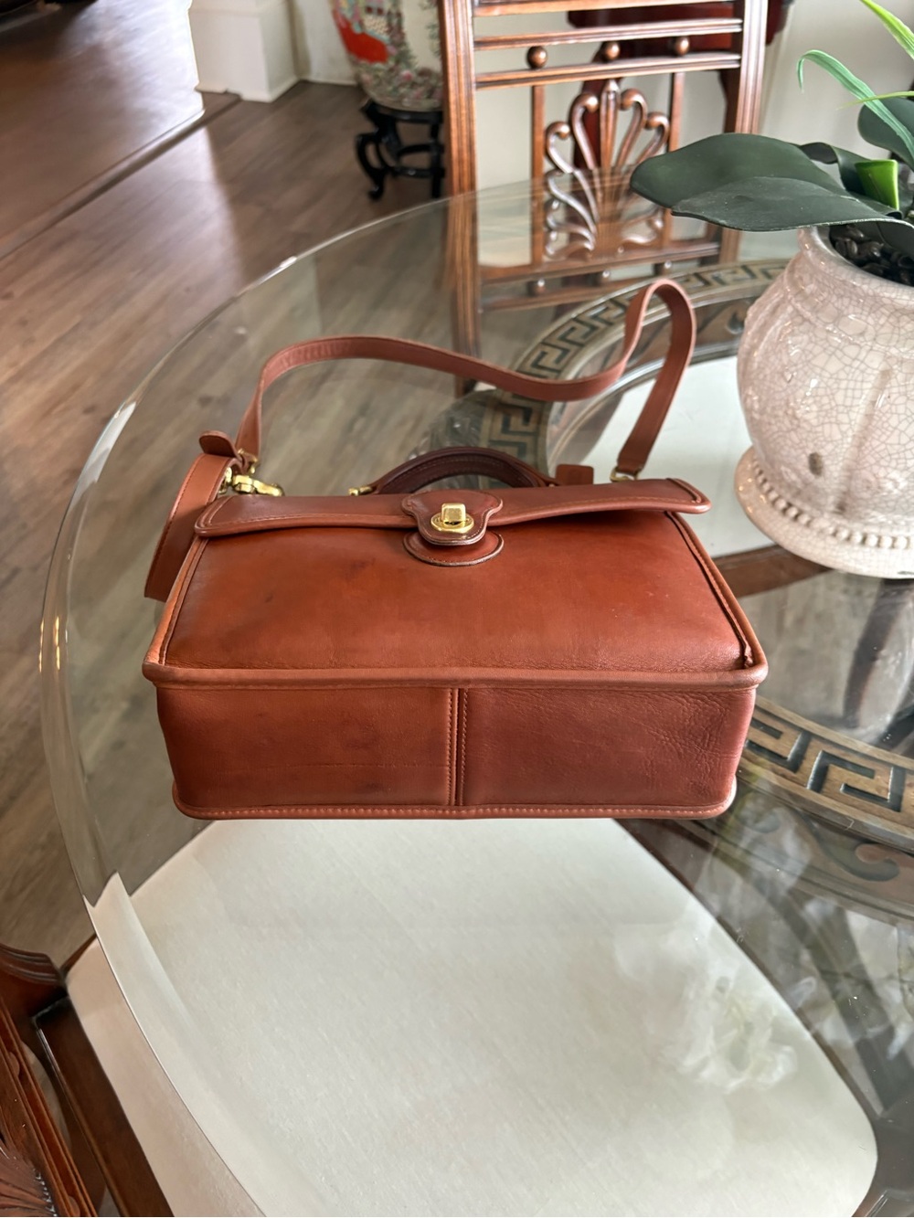 🤎🤎VINTAGE COACH BRITISH TAN WILLIS GLOVE TANNED LEATHER BAG!🤎🤎9927 - Picture 3 of 13